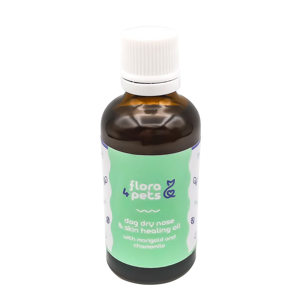 Natural dog dry nose and skin healing oil for cracked nose and dog allergies 